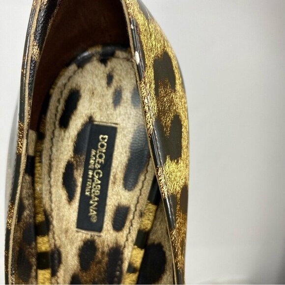 Dolce & Gabbana Women’s Patent Leather Animal Leopard Print Pumps EU 38 - Picture 13 of 16